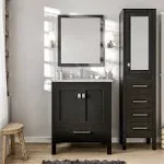 Eviva Aberdeen 30" Transitional Espresso  Vanity with White Carrera Countertop