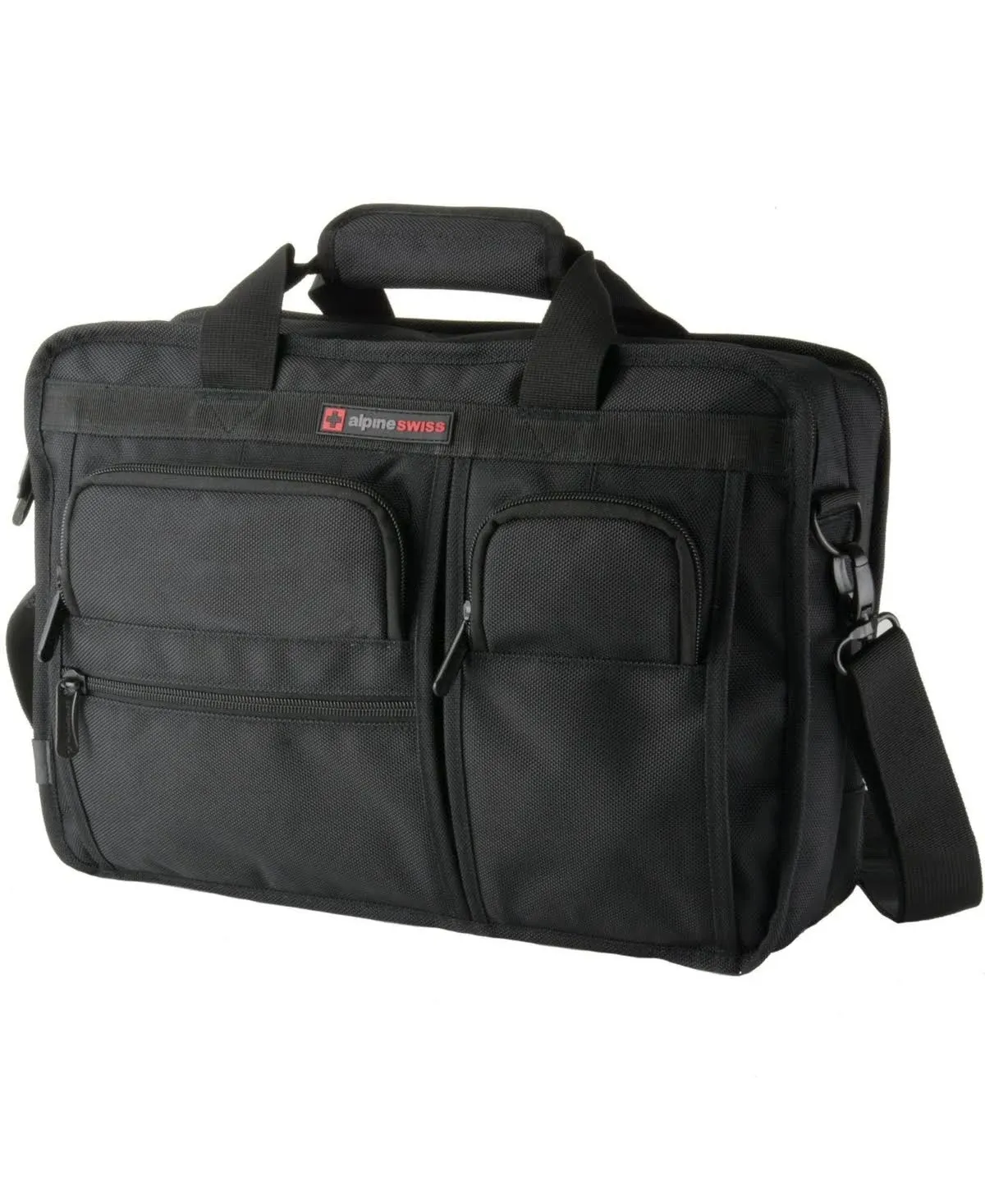 Alpine Swiss Conrad Messenger Bag 15.6 Inch Laptop Briefcase with Tablet Sleeve