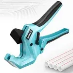 SHALL PVC Pipe Cutter, Cuts Up to 1-5/8, Heavy-Duty Aluminum Ratchet Pipe Cutter Tool for PVC, PPR, PE, PEX, Plastic Hoses & Plumbing Pipes, Fast Pipe