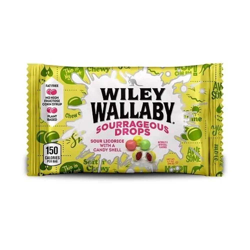 Wiley Wallaby 220676-XCP18 Licorice Candy Sourageous Drops 3 oz - pack of 18