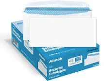 Aimoh Security White Envelopes GUMMED Closure Premium Security Tint Pattern