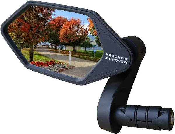 MEACHOW New Bar End Bike Mirror, Crystal UHD Automotive Grade Glass Lens E-Bike 