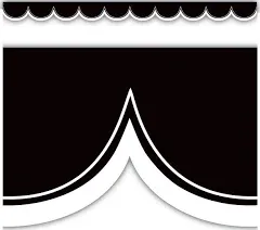 Teacher Created Resources Black with White Scalloped Die-Cut Border Trim