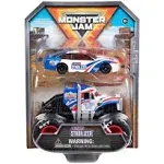 Monster Jam Monster Lucas Stabilizer Truck and Race Car, 1:64 Scale (Walmart Exclusive), Size: 4.88 inch x 2.88 inch x 6.5 inch, Multicolor