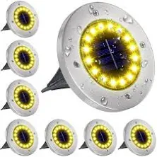  Solar Lights Outdoor with 16 LEDs, Bright Solar Ground Lights Outdoor White