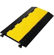 F COME Rubber Cable Ramp Hose Cable Protector Ramp 1 Channel 22000Lbs Load Capacity Traffic Speed Bump Wires Power Lines Extension Cord Cover