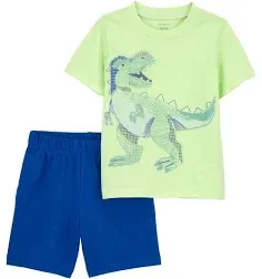 Carter's Toddler Boys' 2-Piece Dinosaur Tee & Short Set