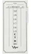 Viper Dry Erase Scoreboard, Cricket And 01 Dart Games, White, 15.375&#034; H X 7.875&#034;