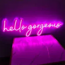 Raaxola Hello Gorgeous Neon LED Signs USB Powered Acrylic Light For Wall Decor Bedroom Living Room Bar Game Prom Wedding Halloween Christmas