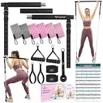 COFOF Pilates Bar Kit with Resistance Bands, Multifunctional Yoga Pilates Bar with Heavy-Duty Metal Adjustment Buckle, Portable Home Gym Pilates