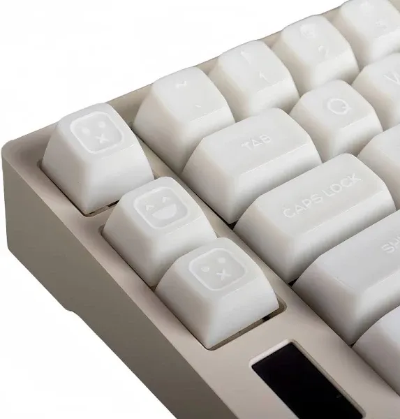 White Jade Keycaps 160 Keys Double Shot PBT Keycaps RSA Profile Translucent Shine Through Keycaps Custom Keycap Set with Split/ 7U Spacebar for Alice/ 61/64/68/84/87/100/104/108 Mechanical Keyboard