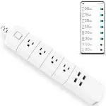 eco4life Wireless Wall Tap Smart Plug,Surge Protector, 4 Outlet Extender with 4 USB Charging Ports, Compatible with Alexa Google Assistant, no Hub Required (4 Outlets,4 USB Ports),ETL Certification