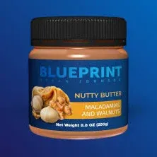 Blueprint Bryan Johnson Nutty Butter - Macadamia Nuts and Walnuts - Just 3 Ingredients - No Palm Oil - Keto and Low Carb Snack - No Added Sugar, Vegan, Non GMO, Keto and Paleo Friendly (8.8 ounces)