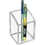 Kantek AD20 2 3/4&quot; x 2 3/4&quot; x 4&quot; Clear Acrylic Pencil Cup