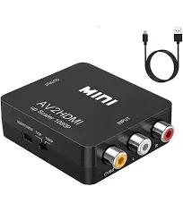 HDMI to RCA Adapter, HDMI to AV Converter, 1080P Mini RCA Composite CVBS Audio Video Converter Supports PAL/NTSC Compatible with PC/Laptop/Xbox/TV/Roku/Fire Stick