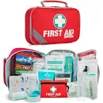 General Medi 2-in-1 First Aid Kit (215 Piece Set) + 43 Piece Mini First Aid Kit -Includes Ice(Cold) Pack, Moleskin Pad and Emergency Blanket for Travel, Home, Office, Car, Workplace