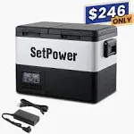 Setpower 37 Quart PT35 Dual Zone Portable 12V Compressor Fridge, PT35 with AC Adapter