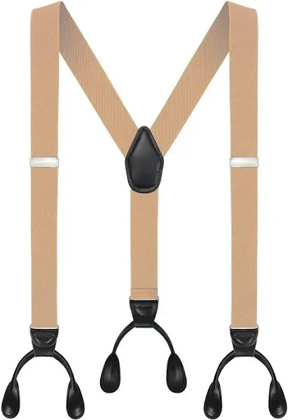 Moulen Men's Y-Back Elastic Adjustable Suspenders