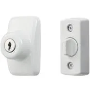 Ideal Security Keyed Deadbolt White Screen Latch Zinc Handle Screws Included 