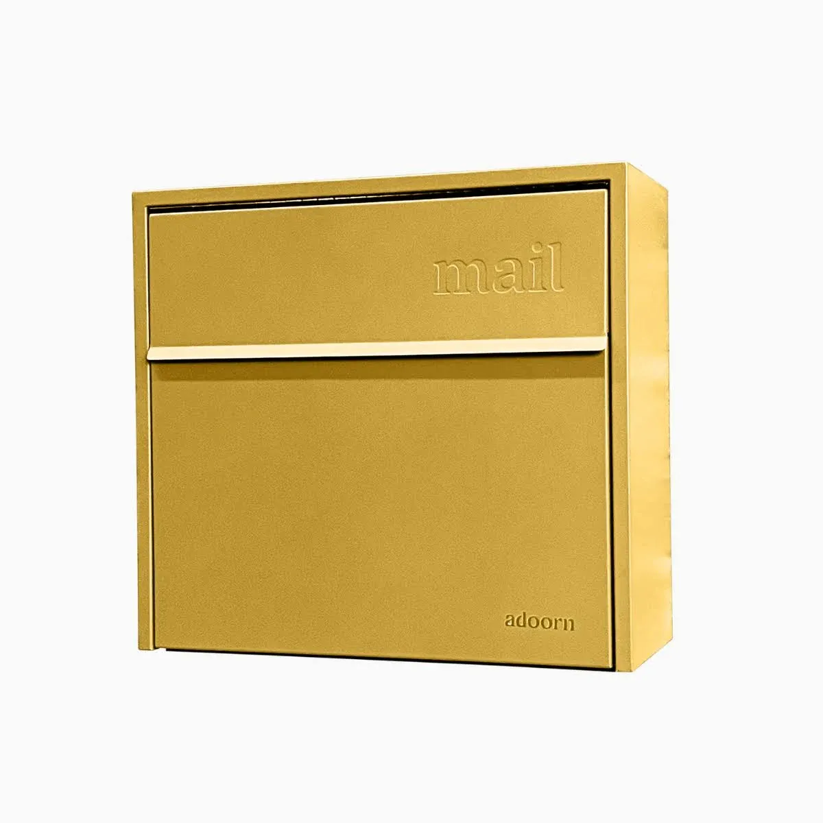 Adoorn Wall Mount Mailbox - Small, Anti-Theft Locking Mailbox, Weatherproof Mailboxes for Outside The House, 13.5" H x 15" L x 5.5" D (Curb Yellow)