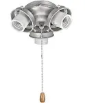 22002-11 3-Light Ceiling Fan Fitter Light Kit With Pull Chain Brushed Nickel