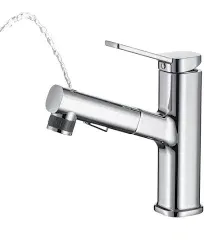 Pull Down Sprayer Single Handle Pull Out Bathroom Faucet