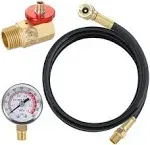 Hromee Air Tank Repair Kit w/Safety Valve Pressure Gauge and 4Feet Air Tank Hose HR4037