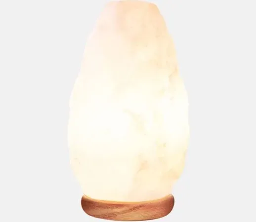  White Salt Crystal Lamp,Natural Salt Night Light,Hand Modern, Minimalist