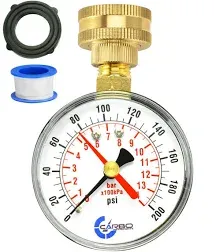  2-1/2&#034; Pressure Gauge,Water Pressure Test Gauge, 3/4&#034; Female Hose Thread, 0 