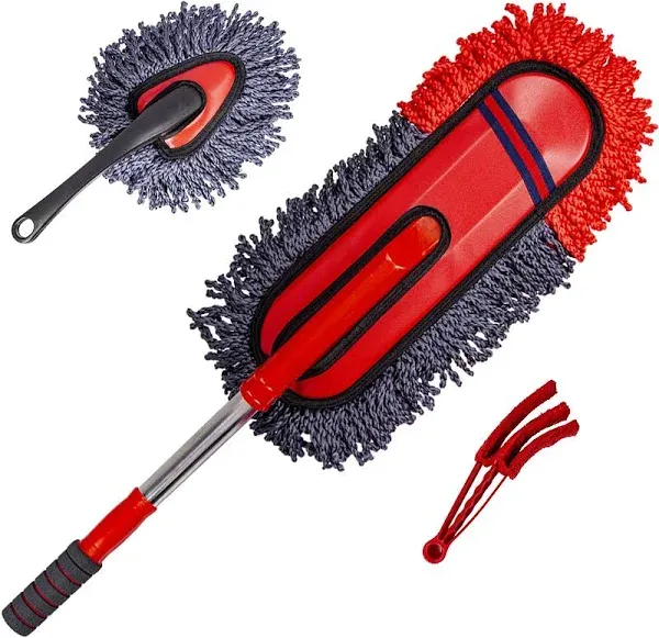 1pc, Retractable Microfiber Car Wax Brush - Efficient Dust Removal and Cleaning