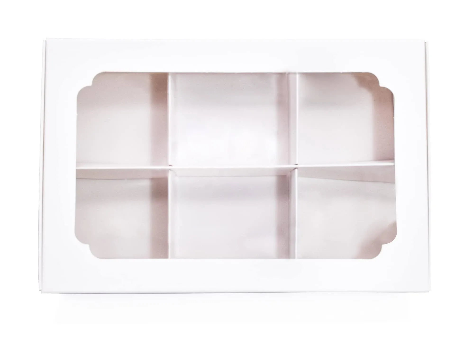 White Bakery Boxes 10 Count Take Out Containers with Window and Dividers Maca...