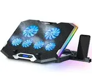 Topmate C11 RGB Laptop Cooling Pad Gaming Cooler Fans for 11-17.3&#034; Laptop- Red