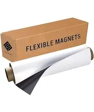 Flexible Vinyl Roll of Magnet Sheets - White, Super Strong & Ideal for Crafts - Commercial Inkjet Printable (2ft x 8ft x 15 mil)