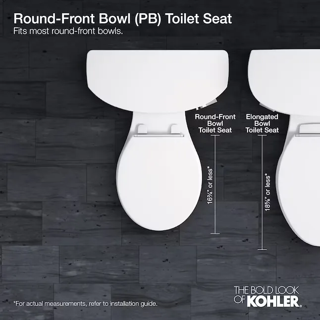 Kohler K-7316-0 White Cachet Quick-Release Round-Front Toilet Seat