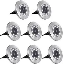 Aogist Solar Ground Lights 8 LED Garden Lights Patio Disk Lights In-Ground