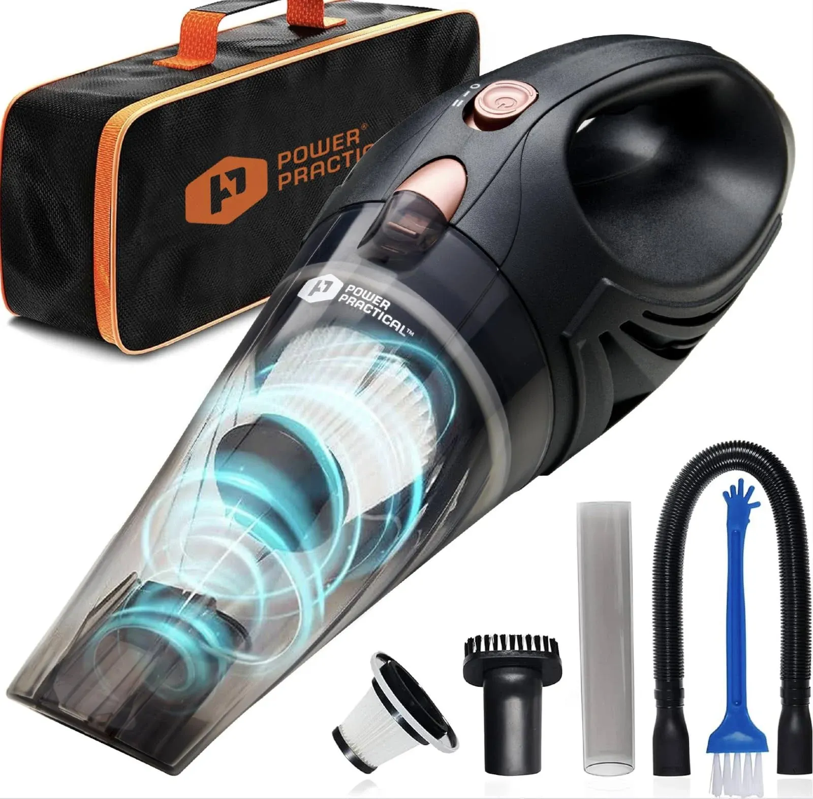 Power Practical Handheld Vacuum Cordless - Rechargeable Portable Car Vacuum W...