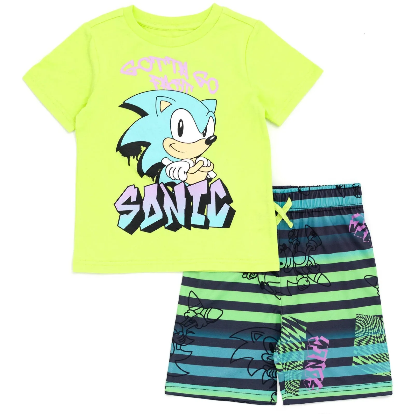 Sega Sonic The Hedgehog T-Shirt and Shorts Outfit Set Little Kid to Big Kid