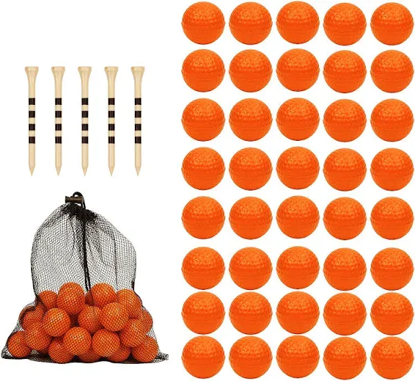 Bac-kitchen 40 Pack Foam Golf Practice Balls - Realistic Feel and Limited Flight Training Balls for Indoor or Outdoor