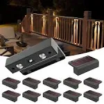 Bridika 12 Pack Solar Deck Lights Outdoor Waterproof, Lens LED 30 Lm Bright Deck Lights Solar Powered, Solar Lights for Step, Fence, Stair, Railing,