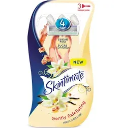 Skintimate Gently Exfoliating Vanilla Sugar Scent 3 Pack Disposable Razors