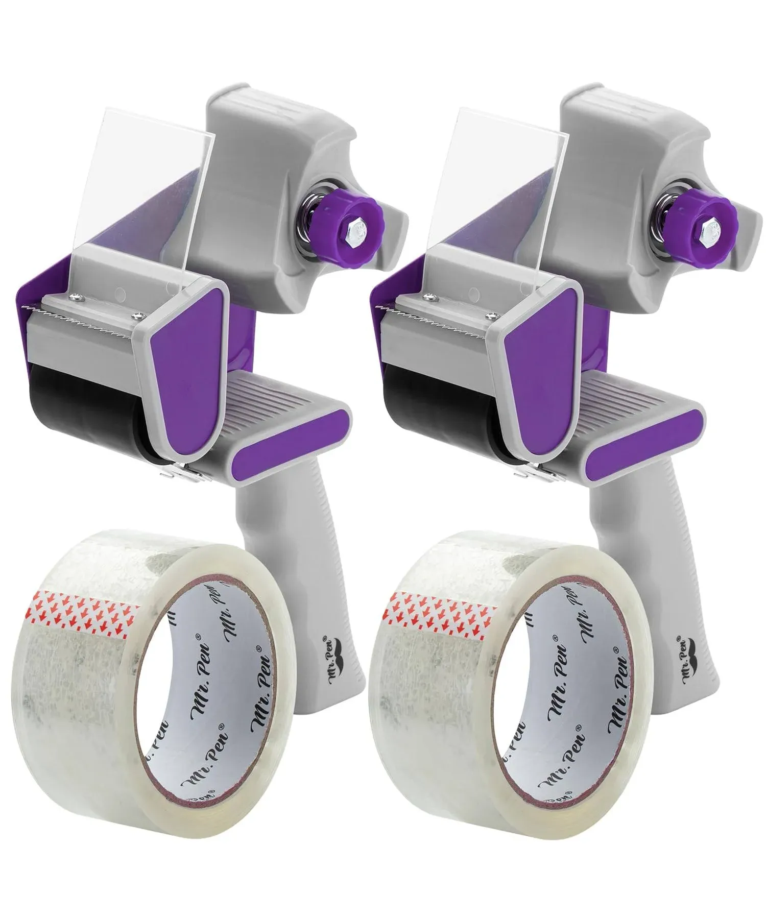 Mr. Pen- Packing Tape Dispenser Gun 2-Inch, 2 Pack with 2 Rolls Tape, Purple... 