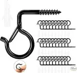 Zienlay 30 PCS Screw in Light Hooks for Outdoor String Lights, Windproof Q Hange