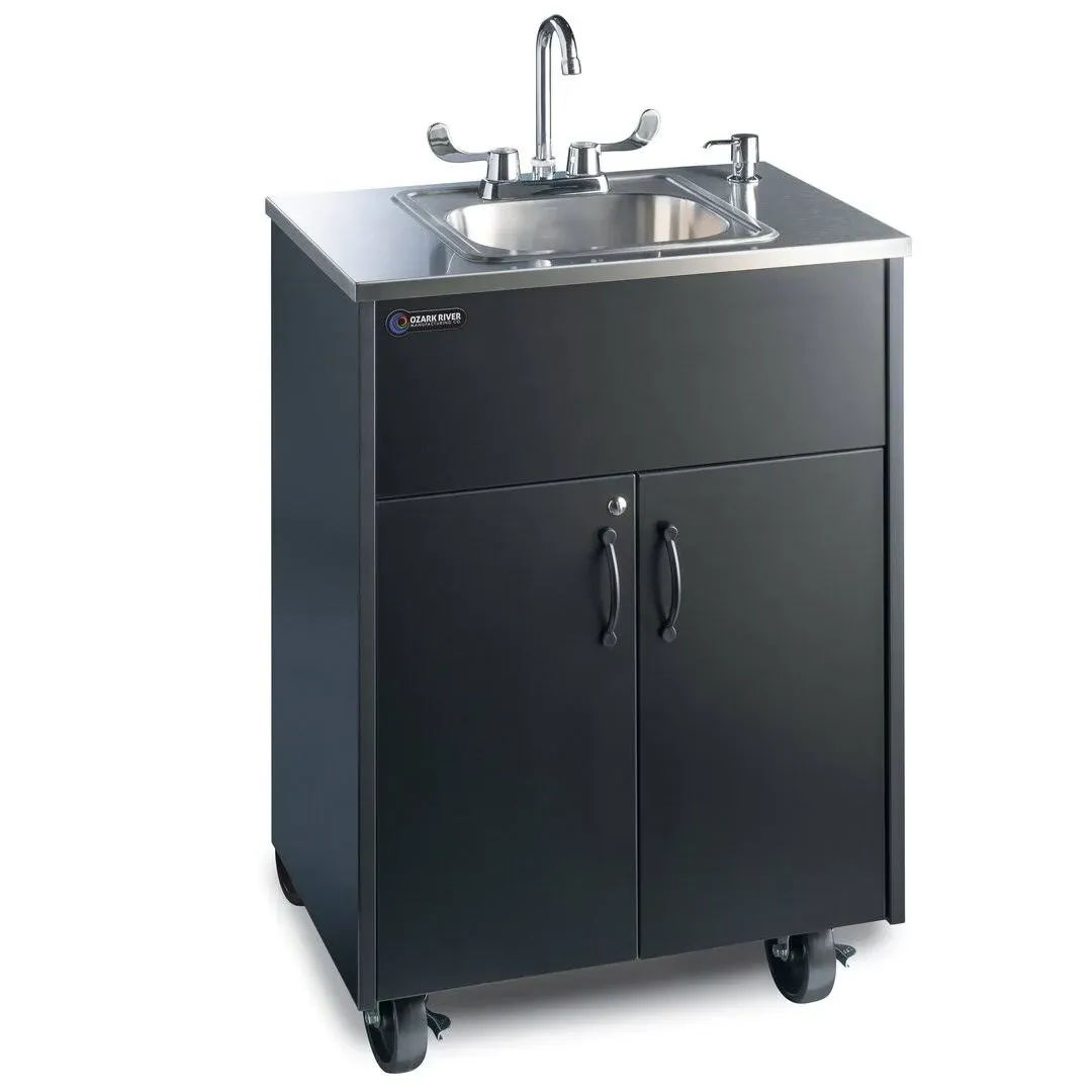 Premier White Hot & Cold Water Portable Sink w/Stainless Top