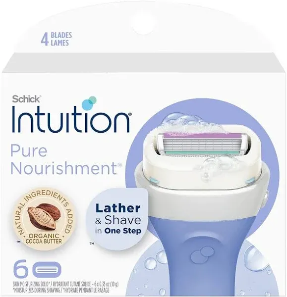 Schick Intuition Pure Nourishment Razor Refills with Coconut Milk Almond Oil