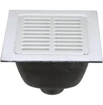 Zurn Elkay FD2375-NH3-F 12&quot; x 12&quot; Cast Iron Floor Sink with Full Grate, 3&quot; No-Hub Connection, and 6&quot; Sump Depth