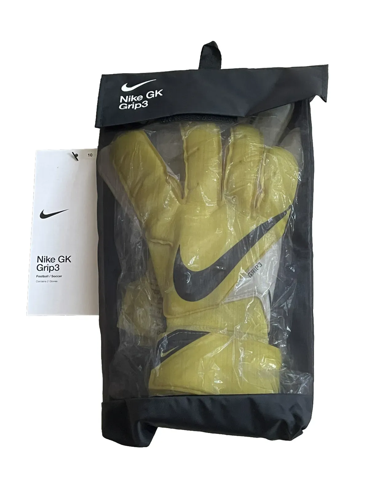 Nike GK Grip 3 Soccer Goalkeeper Gloves Yellow CN5651-765 Size 10