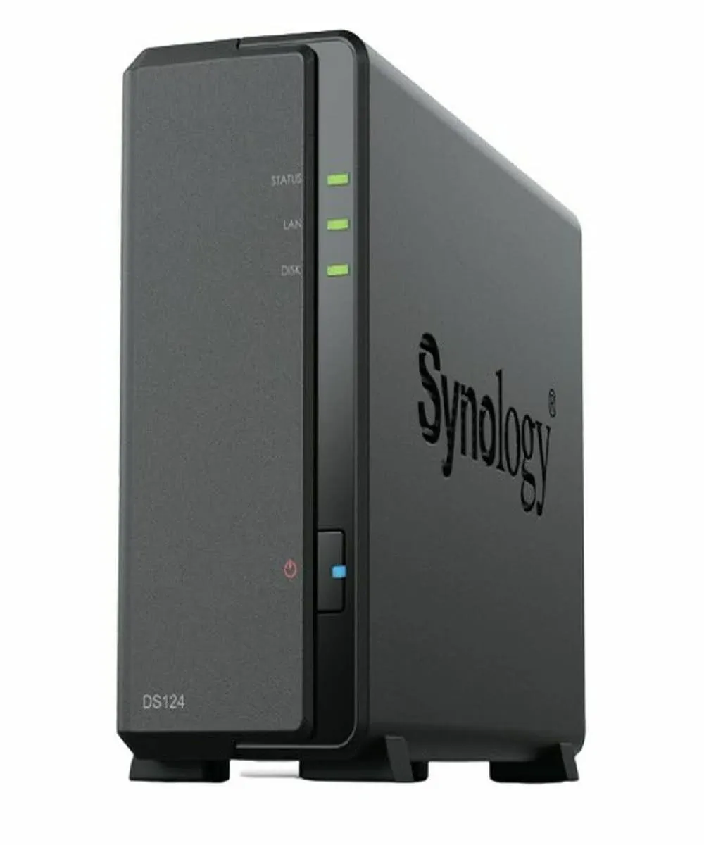 Synology DiskStation DS124 500gb NAS 1x500gb Crucial MX500 SSD Drive Installed