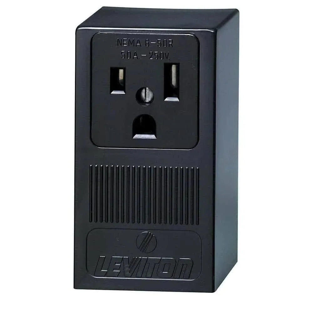 Surface Mount Receptacle - Black - Leviton