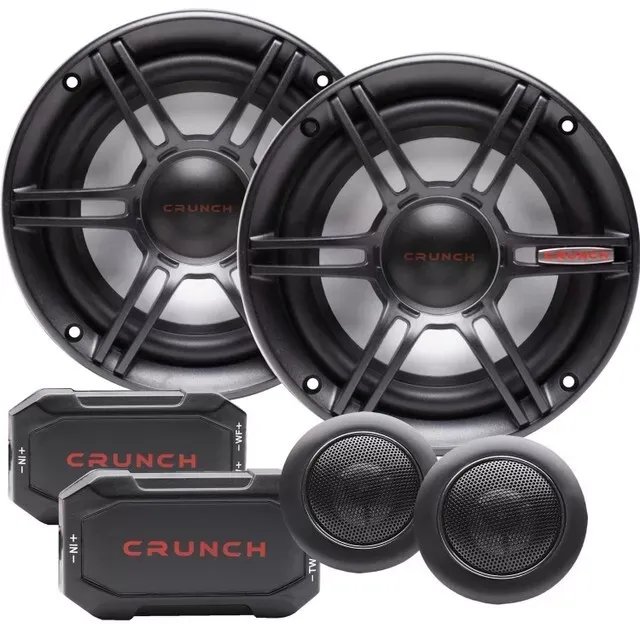 (2) Crunch CS65C | 6.5 Inch 300W 4 Ohm 2-Way Component Car Audio 6.5&#034; Speakers