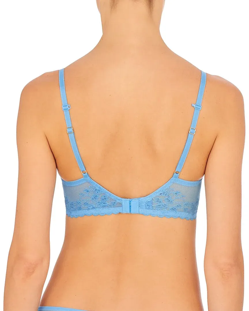 Shop Natori Cherry Blossom Convertible Contour Underwire Bra In Blue